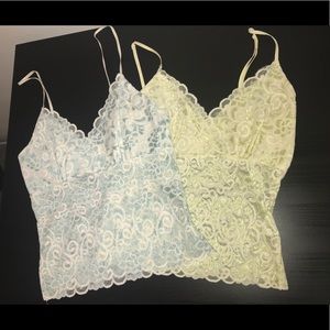 Crop lace tanks